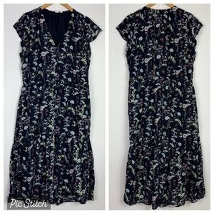 GAP Blue Flutter Sleeve V-Neck Midi Sundress